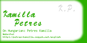 kamilla petres business card